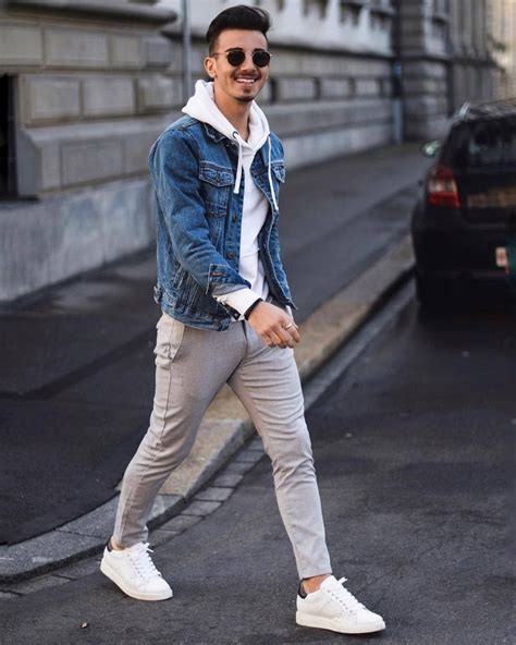 25 Outfits To Wear With White Sneakers For Men Men Fashion Casual