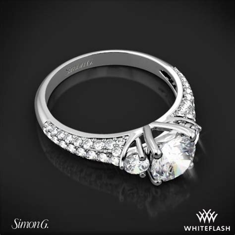 Find your perfect set of earrings today. 18k White Gold Simon G. MR2208 Caviar Three Stone Engagement Ring | Channel set diamond ...