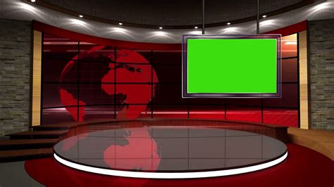 News Tv Studio Set 70 Virtual Green Screen Background Loop Stock Images
