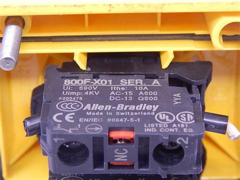 Allen Bradley 800f X01 Red Emergency Stop Push Button T117590 Ebay