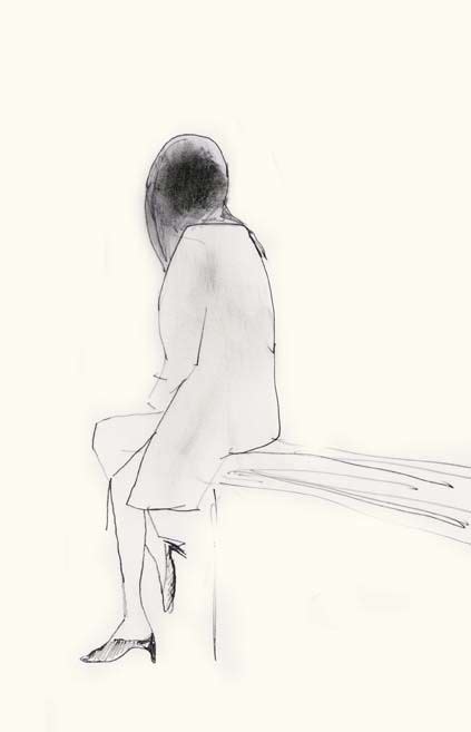 A Girl Sitting Alone On A Wall Drawn By Julian Williams In Nice France 2012