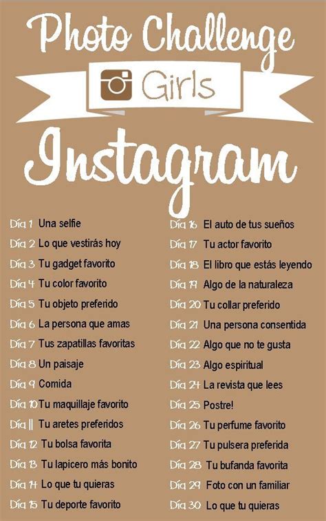 Reto Instagram 30 Días 30fotos Girls Reto De Fotografia Desafío