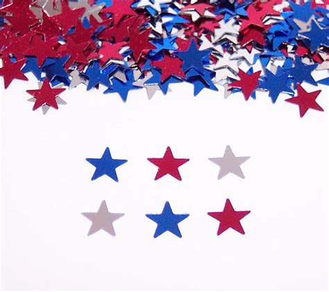 18 Star Confetti Tiny 18 Red White And Blue Star Confetti