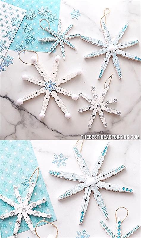 Clothespin Snowflake Craft This Easy Christmas Ornament Craft Is Just