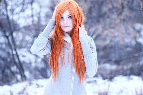 Wallpaper Girls Photo Picture Winter Redhead Sweetheart Red