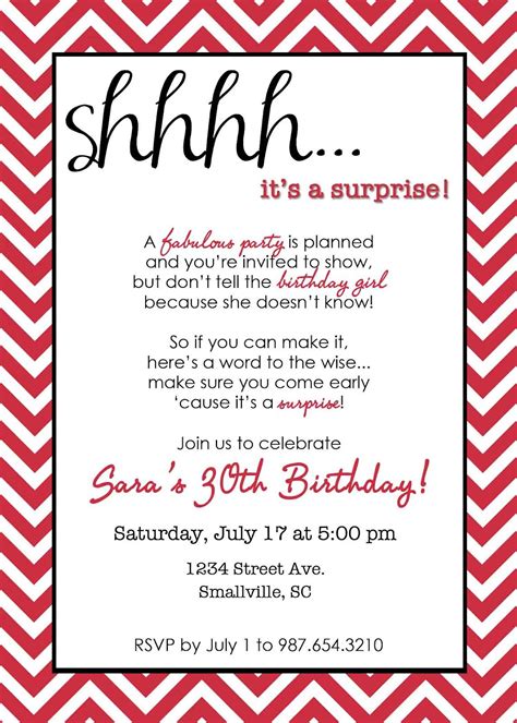 dandeleinss: Chevron Surprise Party Invitation | Surprise party
