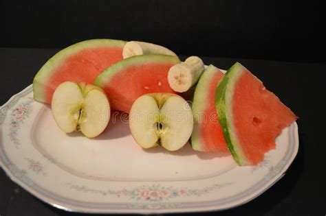 Watermelon Bananaapple Stock Image Image Of Healthy 125444959