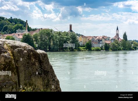 Riverside At The River Inn In Passau Bavaria Germany Stock Photo Alamy