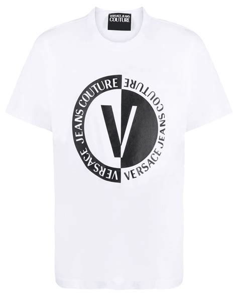 Versace Jeans Couture Mens New Emblem T Shirt White
