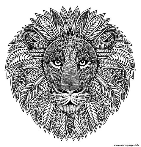 Mandala Animal Adult Lion Coloring Page Printable