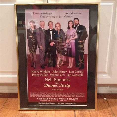 Why are 3 men and 3 women, invented to a dinner party? Neil Simon's Dinner Party signed by the cast (Henry ...