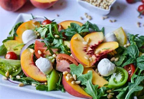 Heirloom Tomato And Peach Summer Salad The Domestic Dietitian