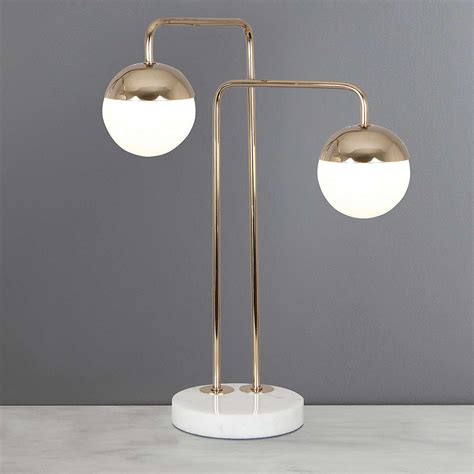 Vintage swirly milk glass marble base table bedside accent lamp light oldglorydays 5 out of 5 stars (249) sale price $20.00 $ 20.00 $ 25.00 original price $25.00 (20% off) add to favorites brass arm table lamp swirl glass marble base vintage fabric shade. 5A Fifth Avenue Skara Marble Sphere Champagne Table Lamp | Dunelm | Gold table lamp, Lamp, Table ...