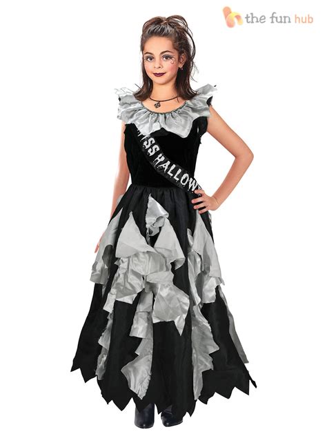 Age 8 13 Girls Zombie School Prom Queen Teen Halloween Fancy Dress
