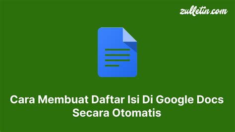 Cara Membuat Daftar Isi Di Google Docs Secara Otomatis