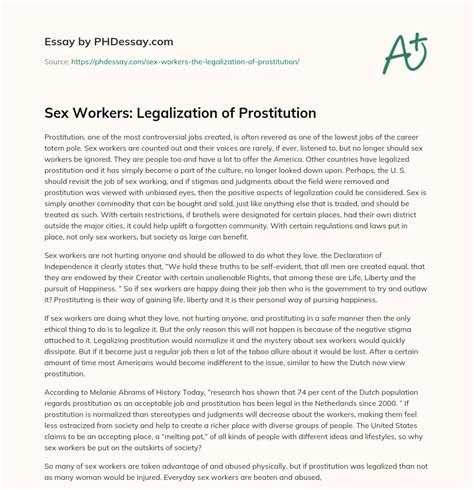 Sex Workers Legalization Of Prostitution