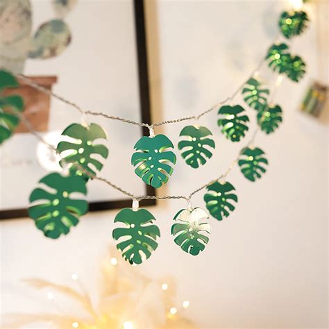 Monstera Leaf Fairy Lights Led String Light Hanging Fairy Etsy