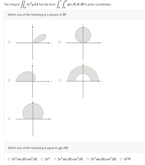 Solved The Integral 12ayda Has The Form 2ayda Has The