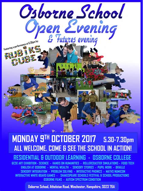 Osborne School Open Evening And Futures Evening Monday October 9th 2017