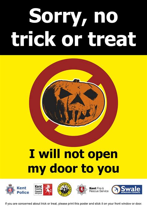 Notice Board News From Upchurch Matters Sorry No Trick Or Treat Poster