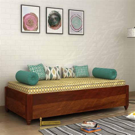 Buy Adriana Storage Divan With Mattress Honey Finish Online In India