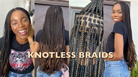 How To Knotless Braids From Start To Finish Youtube