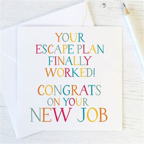 Congrats On Your New Job Card Greeting Cards Home And Garden Store
