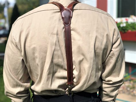 Mens Leather Work Suspenders Heavy Duty Suspenders Etsy