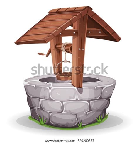 Stone And Wood Water Wellillustration Of A Cartoon Stone And Wooden