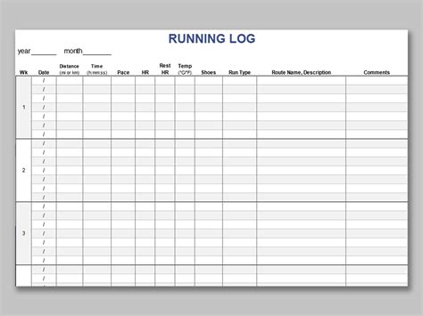 Excel Of Simple Running Log Recordxlsx Wps Free Templates