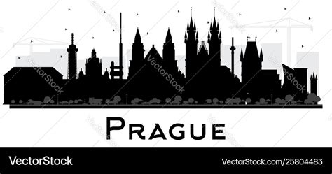 Prague Czech Republic City Skyline Silhouette Vector Image