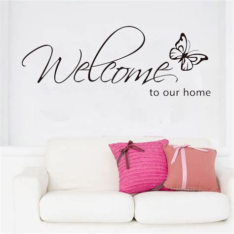 Butterfly Welcome To Our Home Vinyl Wall Art Decal Quote Home Decor