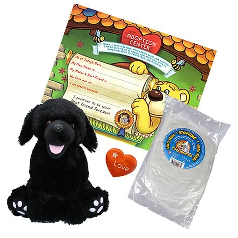 Make Your Own Stuffed Animal Mini 8 Inch Plush Black Lab Dog Kit No