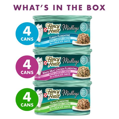 Home » dry cat food » fancy feast (filet mignon flavor with real seafood & shrimp). Purina Fancy Feast Medleys Florentine Collection Gourmet ...