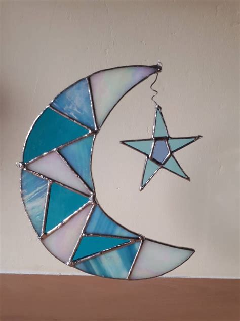 Celestial Moon And Stars Verre Sun Catcher