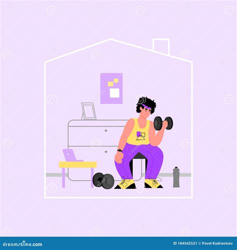 Sports Activities In The Covid 19 Quarantine Stock Vector