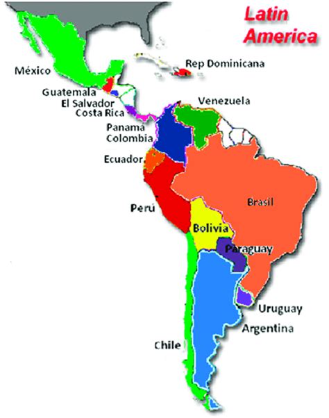 Map Showing Countries In Latin America Download Scientific Diagram
