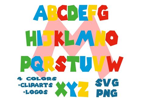 Super Mario Font Mario Alphabet Svg Super Mario Font Svg Mario Font