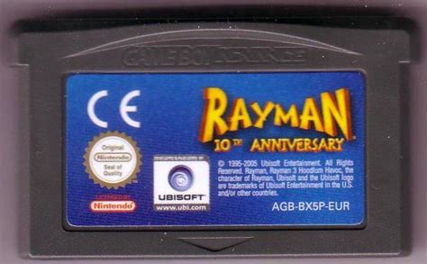 Rayman 10th Anniversary 2005 Game Boy Advance Box Cover Art Mobygames