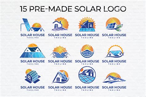 Sun Solar House Energy Logo Design Collection Svg Bundle Etsy Uk