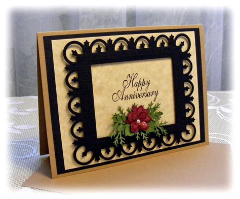 Elegant Handmade Anniversary Card With 3d Flowers Ready To