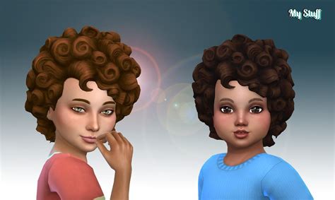 Mystufforigin Med Curl Hair Retextured Sims 4 Hairs Curled