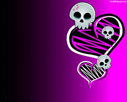 Emo Heart Wallpapers Skull Skulls Hearts Para