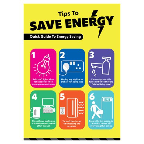 Tips To Save Energy Poster Safetysigns4less