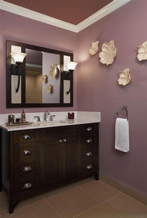 Using the same color for the wall and ceiling will help the eye travel effortlessly throughout the space, giving once again, the appearance of a larger bathroom. 23 Amazing Purple Bathroom Ideas, Photos, Inspirations