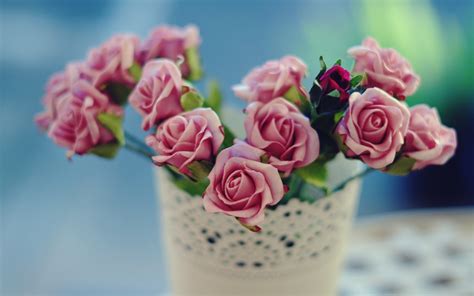 Wallpaper Id 877273 Bokeh 1080p Vase Petals Pink Flowers