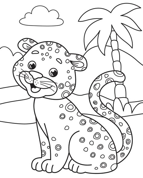 Cute Baby Cheetah Coloring Pages