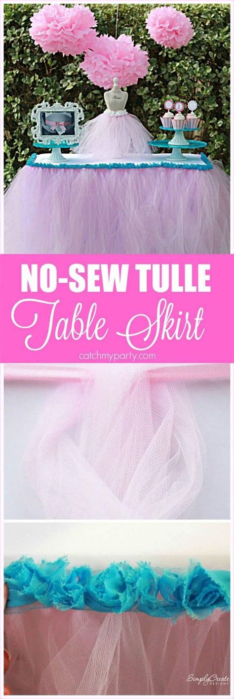 Learn To Make This No Sew Tulle Table Skirt Diy Which Is So Easy And
