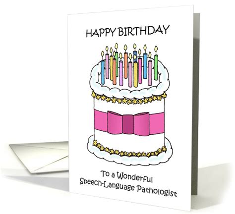 Giving presentations and speeches for work or class can be terrifying. Happy BIrthday Speech-Language Pathologist, Cartoon Cake ...