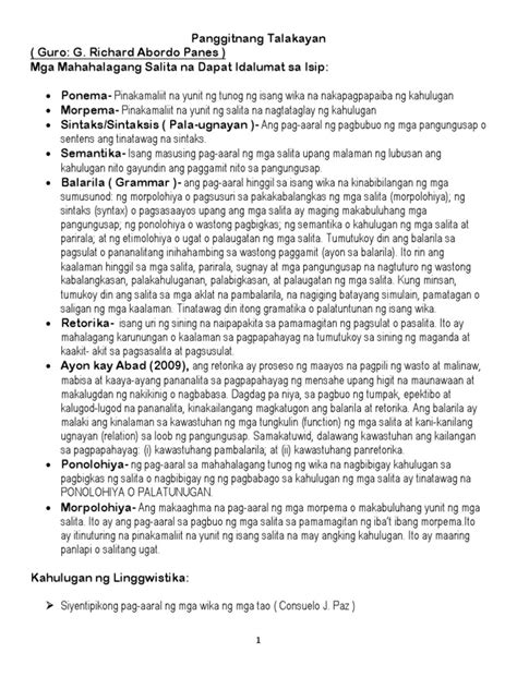 Kahulugan Ng Linggwistika Pdf